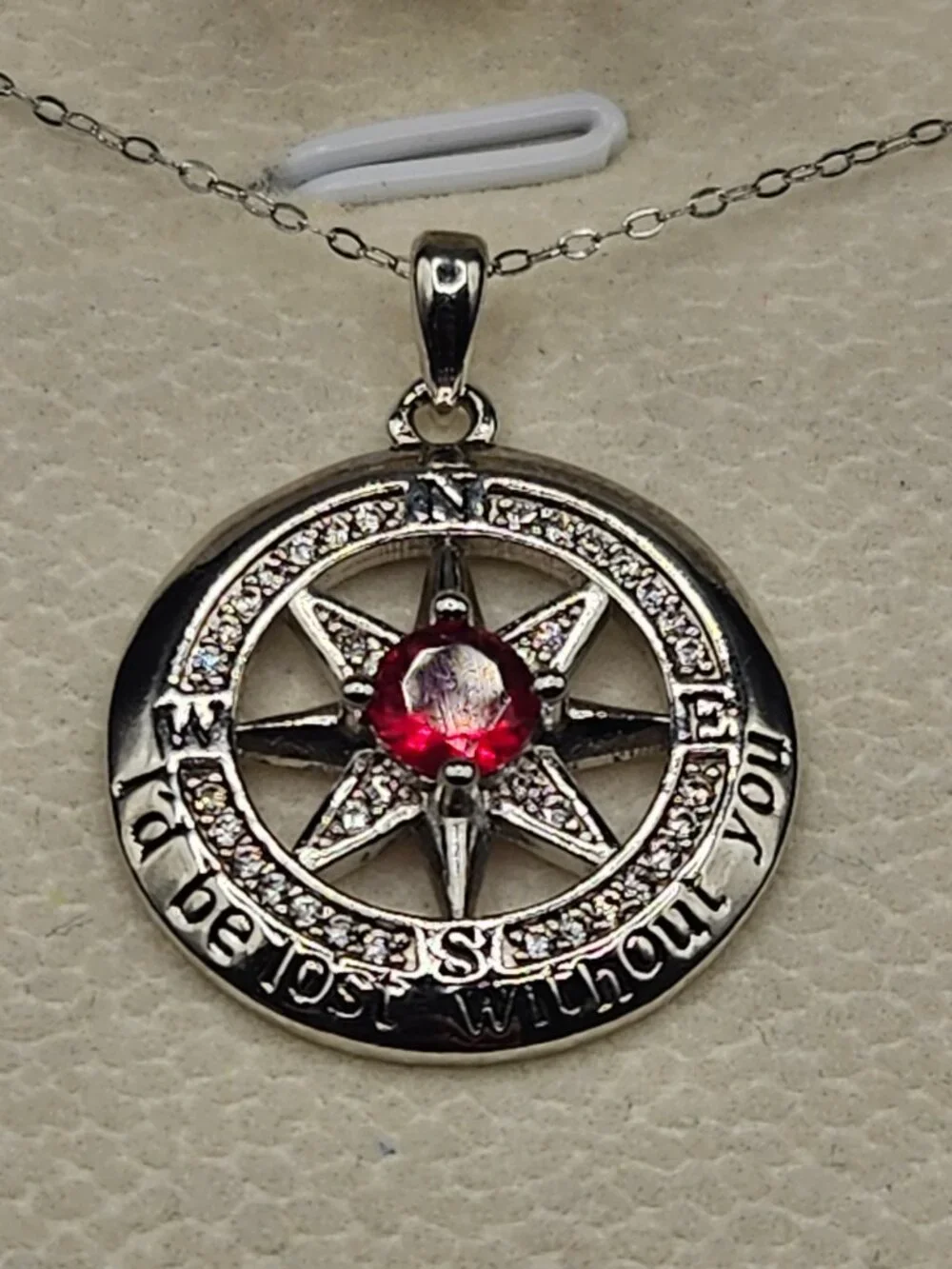925 Sterling Silver Compass Necklace I’d Be Lost Without You Adjustable